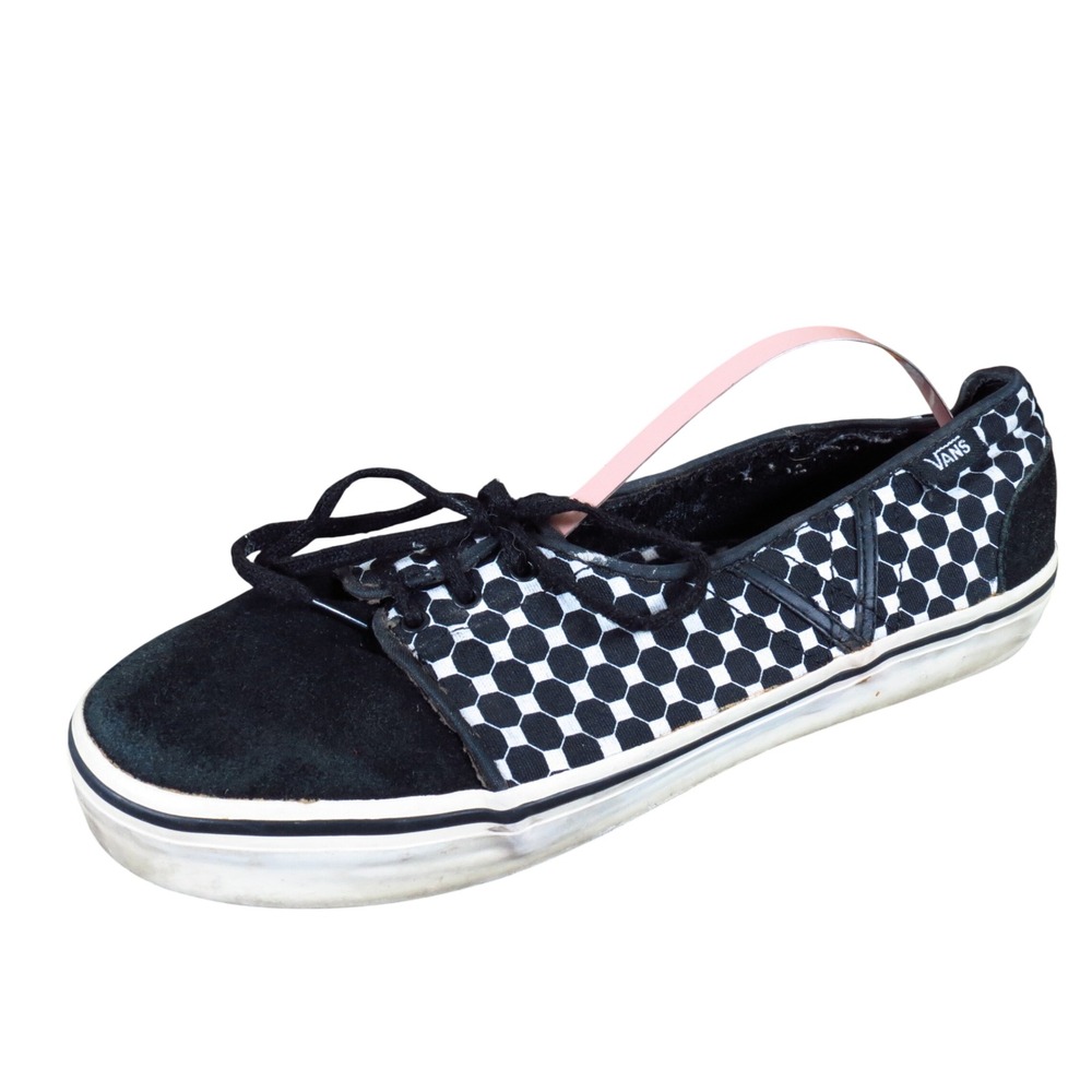 Vans Jada Women's Low‎ Top Sneaker Size 7.5 Skating Black White Honeycomb Print